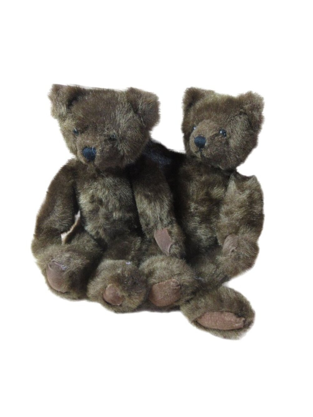 Twin (2) Pier 1 Imports 11" Plush Jointed Brown Teddy Bears